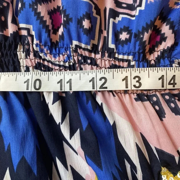 RHONA SUTTON Womens S-L Kimono - Sheer Top Cover Up Sequins Artsy Boho Coastal - Picture 4 of 9